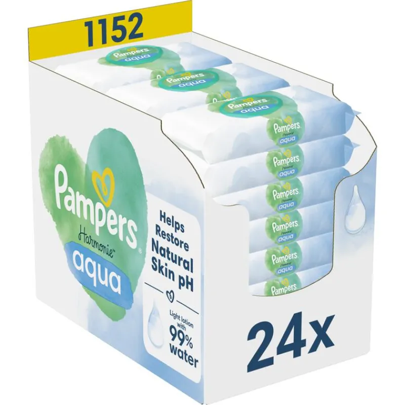 Pampers Harmonie Aqua Billendoekjes 24x48 Stuks