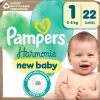 Pampers Harmonie Luiers Maat 1 2-5 KG 22 Stuks