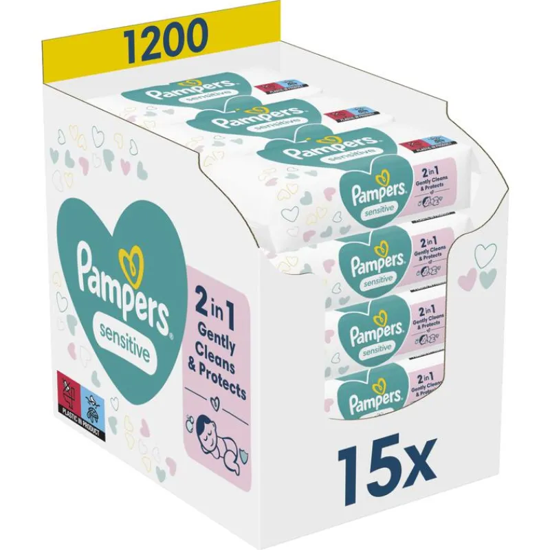 Pampers Sensitive Billendoekjes 15x80 Stuks