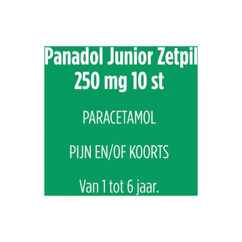 Panadol Junior Zetpillen 250 mg Paracetamol voor kinderen van 1 tot 6 jaar 10 stuks