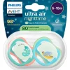Philips Avent Fopspeen Ultra Air Night 6-18M Double Pack - SCF376/28