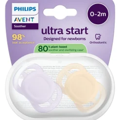 Philips Avent Fopspeen Ultra Start 0-2 M Double Pack Day 2 pack - mixed - SCF075/15