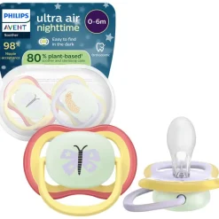 Philips Avent Fopspeen Ultra Air Night 0-6M Double Pack, mixed - SCF376/26