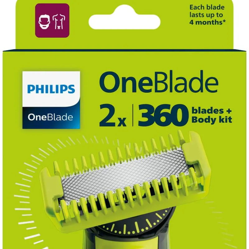 Heren Philips OneBlade 360 Vervangmesjes + Body kit - QP624/50