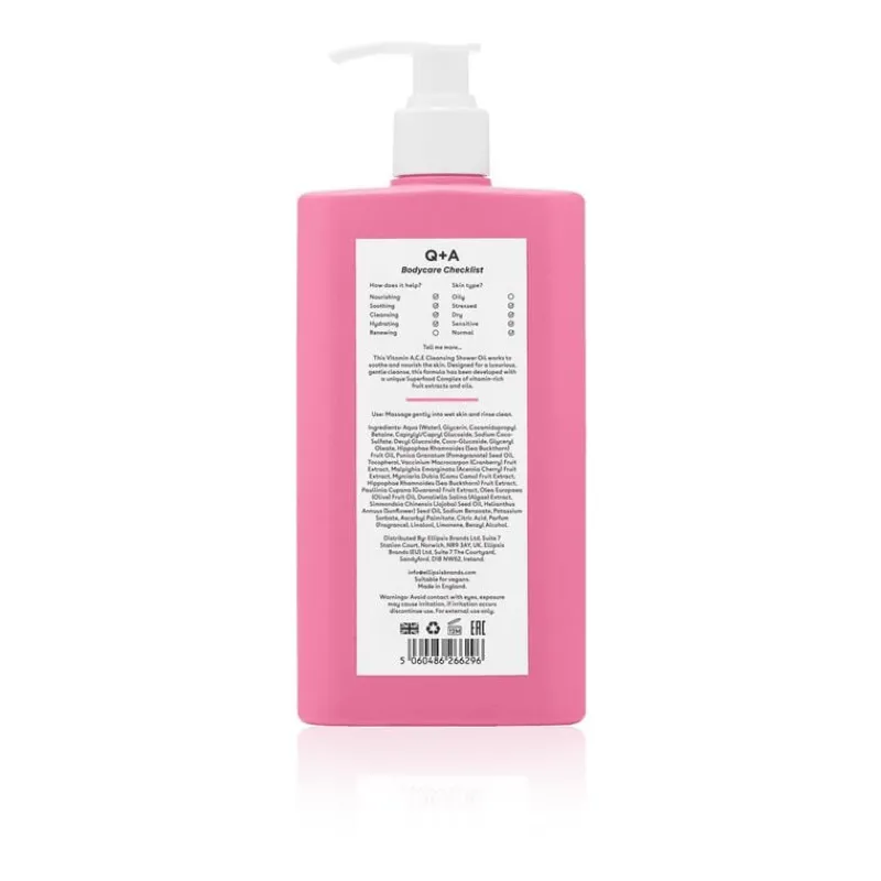 Q+A Vitamin A.C.E Cleansing Shower Oil 250 ML