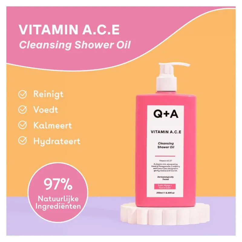 Q+A Vitamin A.C.E Cleansing Shower Oil 250 ML