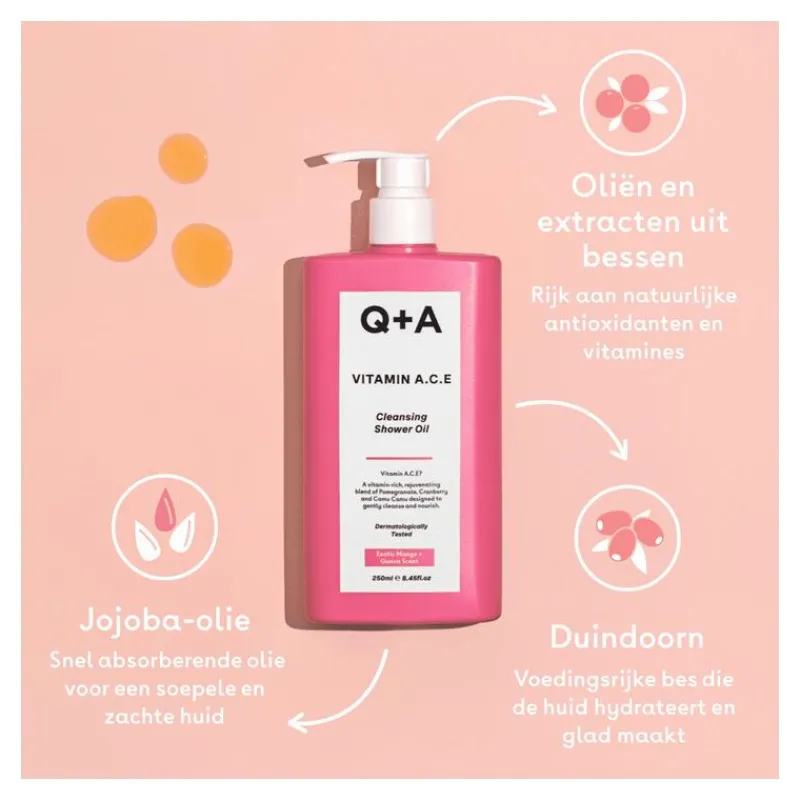 Q+A Vitamin A.C.E Cleansing Shower Oil 250 ML