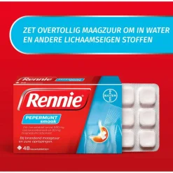 Rennie Pepermunt Kauwtabletten Bij Brandend Maagzuur 48 stuks
