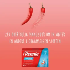 Rennie Pepermunt Kauwtabletten Bij Brandend Maagzuur 96 stuks