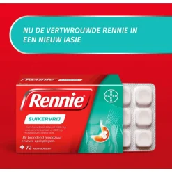 Rennie Suikervrij Kauwtabletten Bij Brandend Maagzuur 72 Stuks