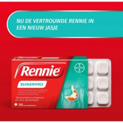 Rennie Suikervrij Kauwtabletten Bij Brandend Maagzuur 36 Stuks