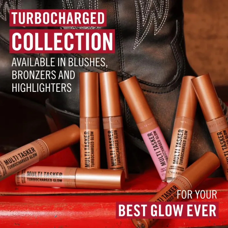 Rimmel London Multi Tasker Turbocharged Glow Liquid Illuminator Blush - Roze -