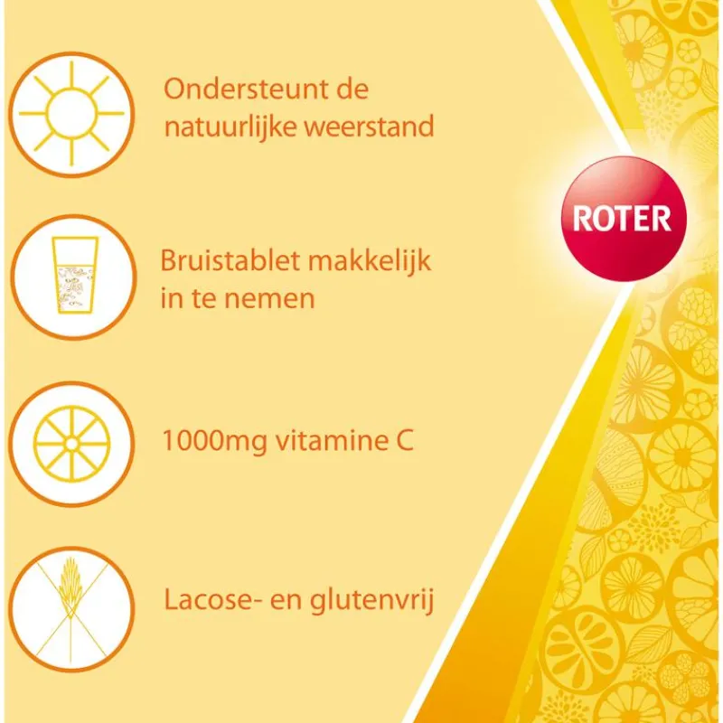 Roter Vitamine C Bruis 1000 mg Citroen 40 bruistabletten