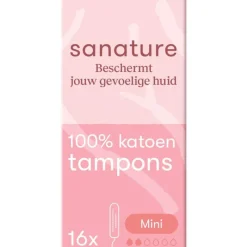 Sanature 100% Katoenen Tampons Mini 16 stuks
