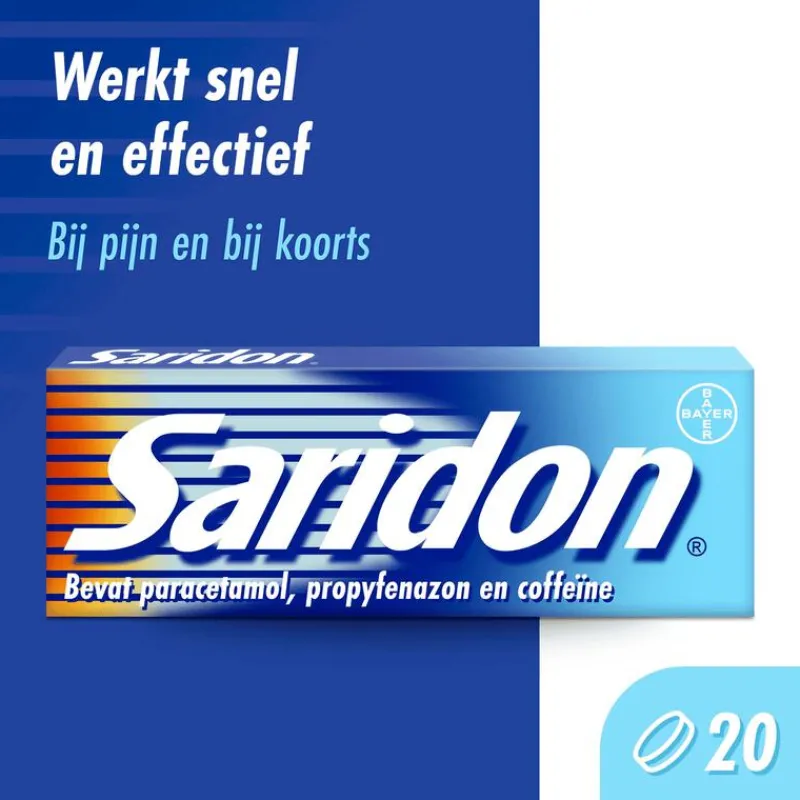 Saridon snel bij stevige hoofdpijn 20 tabletten