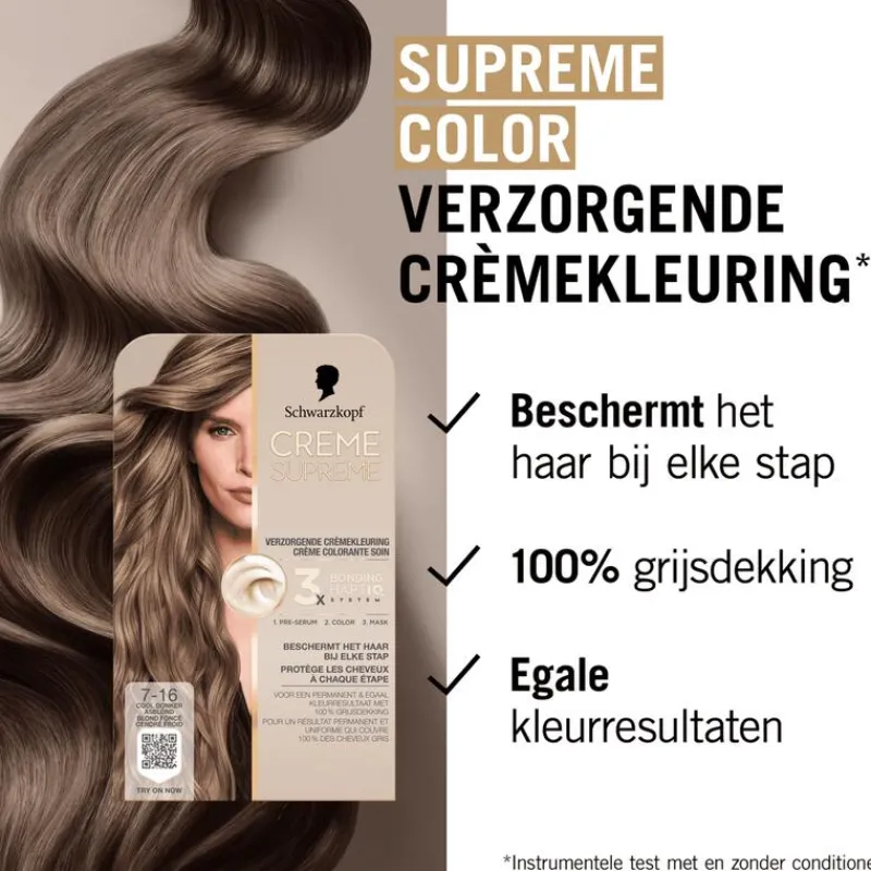 Schwarzkopf Creme Supreme Haarkleuring 7-16 Cool As Donkerblond