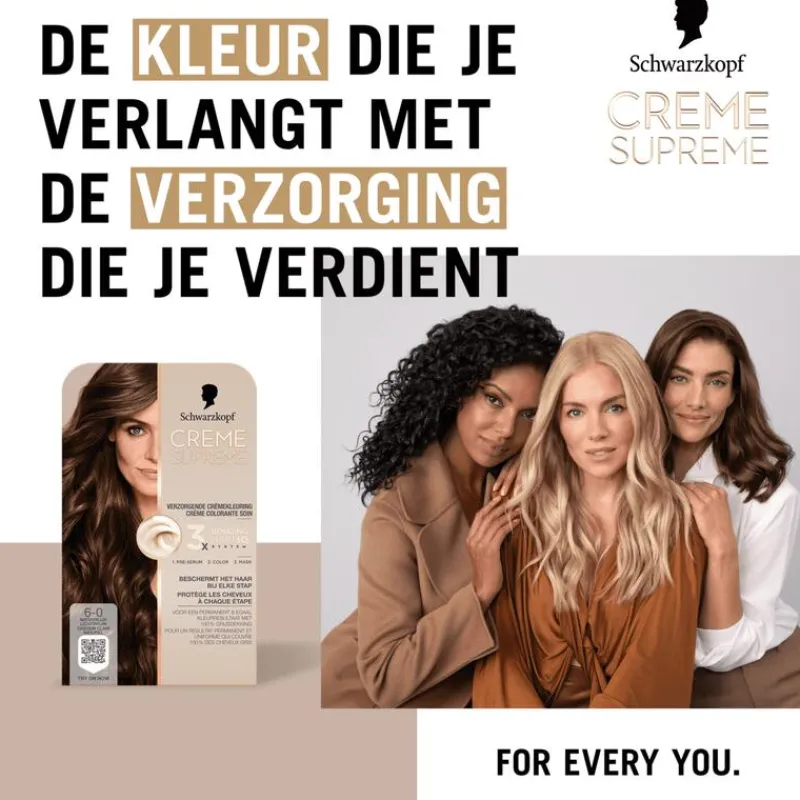 Schwarzkopf Creme Supreme Haarkleuring 6-0 Natuurlijk Lichtbruin