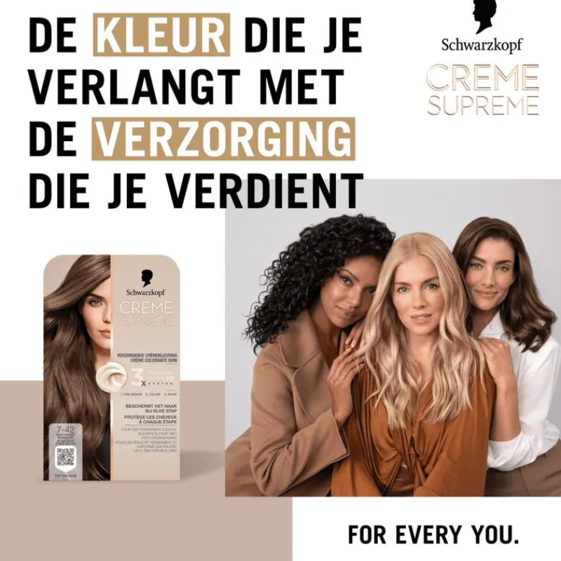 Schwarzkopf Creme Supreme Haarkleuring 7-42 Nude Beige Donkerblond