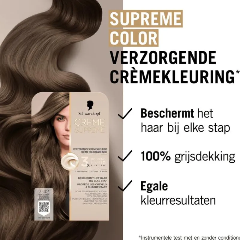 Schwarzkopf Creme Supreme Haarkleuring 7-42 Nude Beige Donkerblond