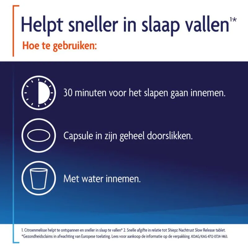 Shiepz helpt in slaap vallen liquid cap 30ST