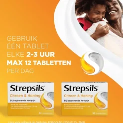 Strepsils Citroen & Honing Zuigtabletten 36 Stuks