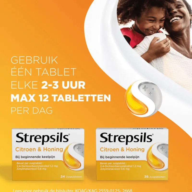 Strepsils Citroen & Honing Zuigtabletten 36 Stuks