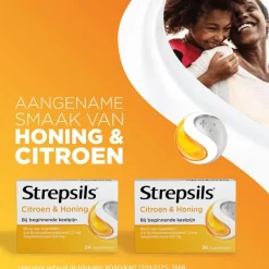 Strepsils Citroen & Honing Zuigtabletten 24 Stuks