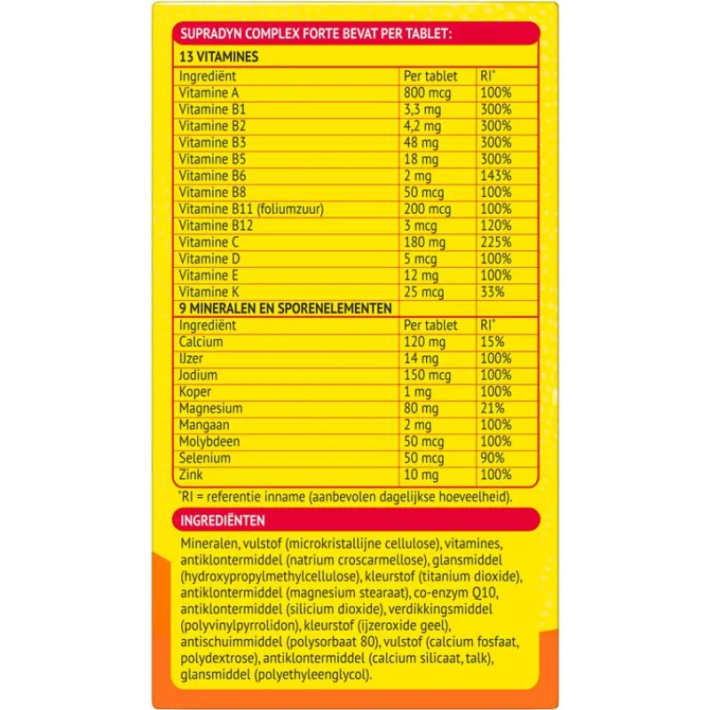 Supradyn Complex Forte Multivitamine Voor Extra Energie 95 Tabletten