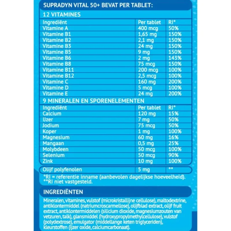Supradyn Vital 50+ multivitamines voor vijftigplussers 35 tabletten