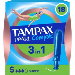 Tampax Pearl Compak Super Tampons Met Inbrenghuls 18 Stuks