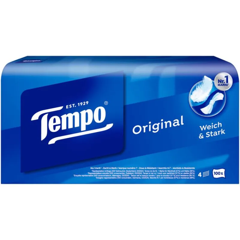 Tempo Original Box 4 Laags Zakdoekjes 100 stuks