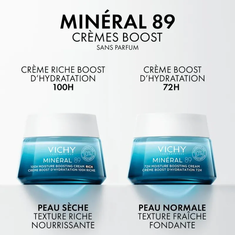Vichy Mineral 89 100U Rijke Hydraterende Crème Zonder Parfum 50 ML