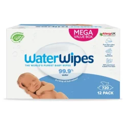 Waterwipes Billendoekjes Plasticvrij Gevoelige Huid Voordeeldoos 12x60 stuks