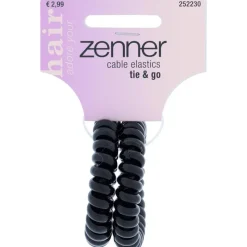Zenner Haarelastiek Cable Zwart 2 stuks