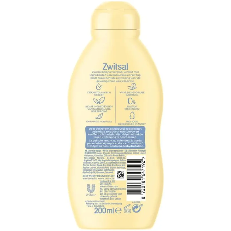 Zwitsal Zeepvrije Wasgel 200 ML